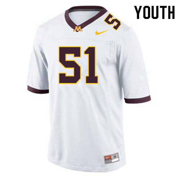 Youth #51 Curtis Dunlap Jr. Minnesota Golden Gophers College Football Jerseys Sale-White - Click Image to Close